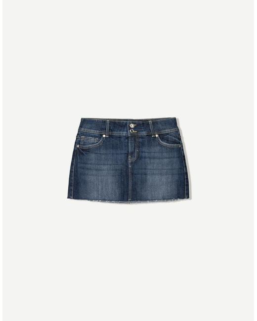 Bershka Blue Denim Mini Skort