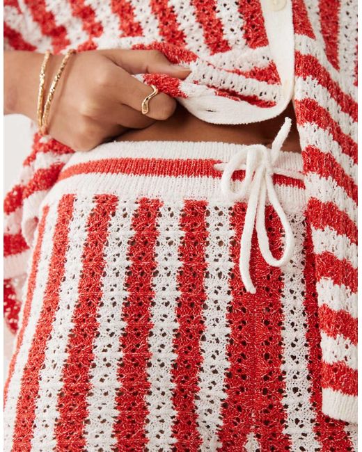 ASOS Pink Slub Stripe Short Co-Ord