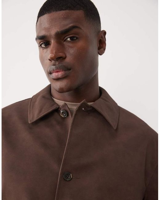 ASOS Brown Faux Suede Jacket for men