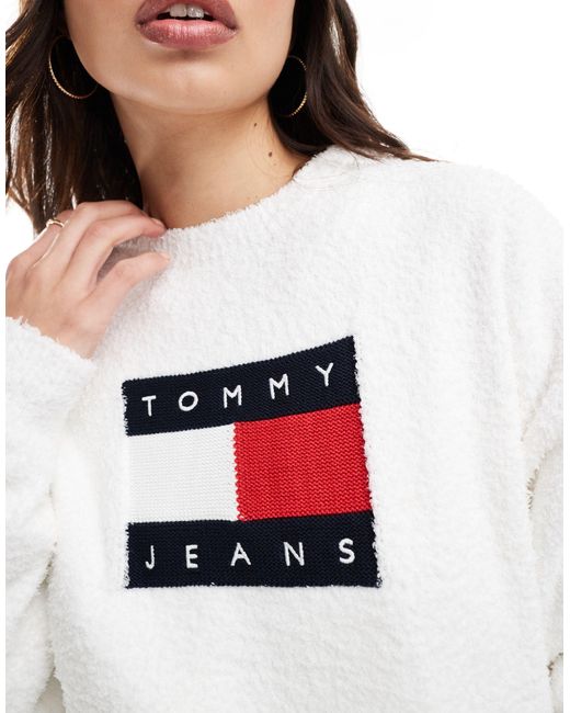 Tommy Hilfiger White Center Flag Sweater