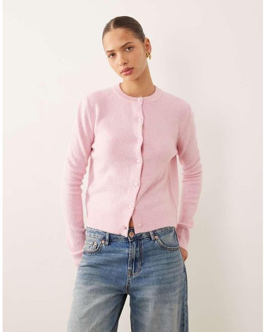 Mango Pink Compact Knit Cardigan