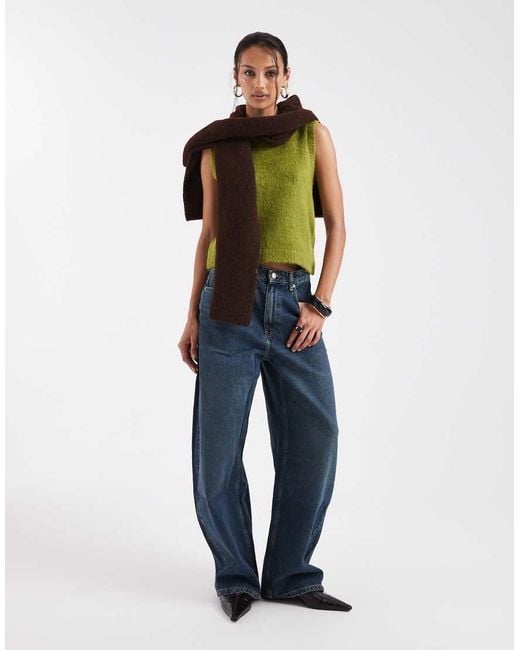 ASOS Green Knitted Boxy Fit Tank Top