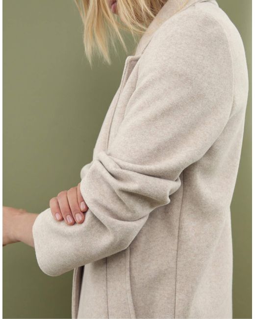 Stradivarius Natural – weicher midi-mantel