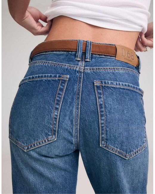 Stradivarius Blue Tall D68 Boot-cut Jeans With Belt