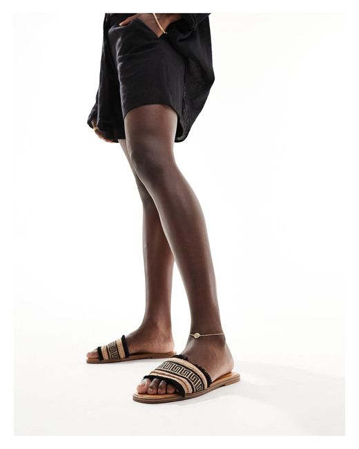 ALDO Black Nalani Fringe Flat Sandals