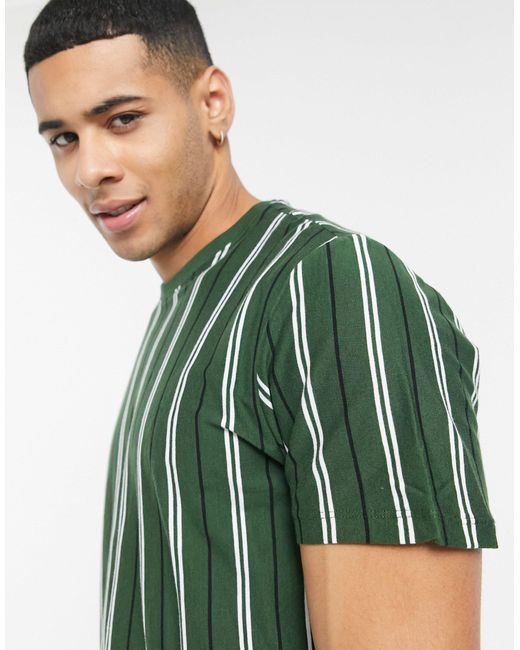 mens green striped t shirt