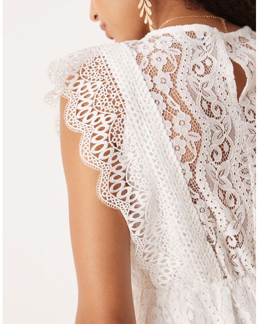 Gina Tricot White Lace Mini Summer Dress