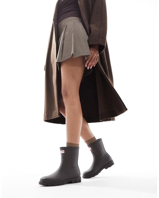Hunter Black Downpour Short Wellington Boot