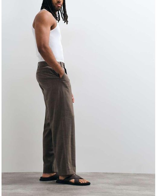 Abercrombie & Fitch White baggy Tailored Trouser for men