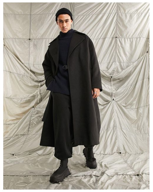 Manteau ultra oversize en laine mélangée ASOS pour homme en coloris Noir |  Lyst