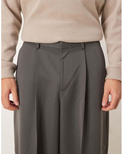 Pantalones De Vestir De Corte Tapered Ancho Con Pinzas De ASOS de hombre de color Natural