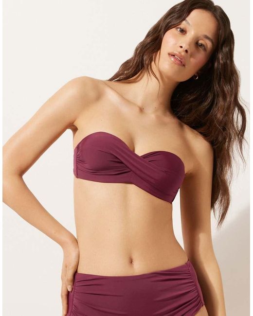 Calzedonia Purple Fuller Bust Padded Bandeau Bikini Top Indonesia