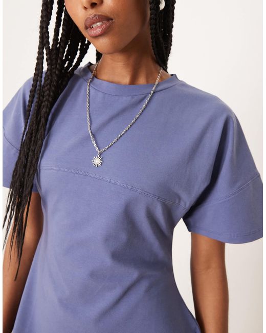 ASOS Blue – kurzärmliges, figurbetontes minikleid