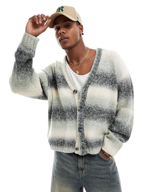 Cotton On Cotton on – strickjacke mit kastiger passform und farbverlauf in Gray für Herren