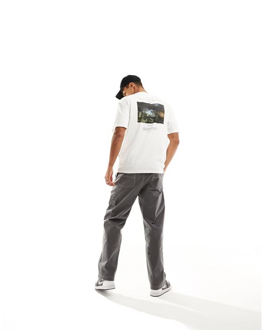 SELECTED Gray X The National Gallery Oversize T-shirt With Art Back Print for men