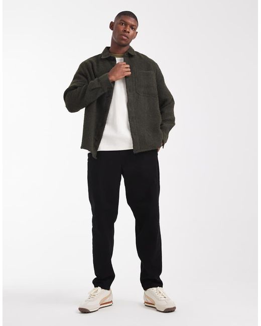 ASOS Black Boucle Overshirt for men