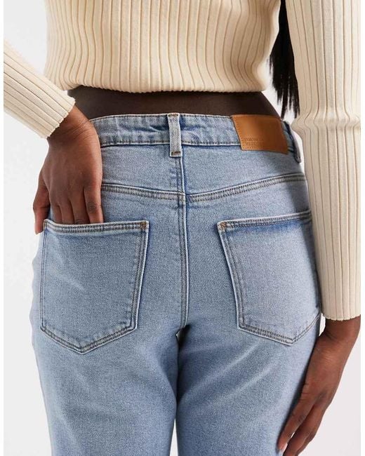 Vero Moda Blue Amara Straight Leg Ankle Length Stretch Jeans