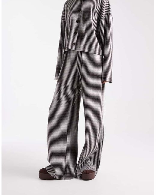 Miss Selfridge Gray Striped Pants - Part Of A Set