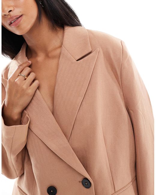 Vero Moda Natural Tailored Herringbone Blazer