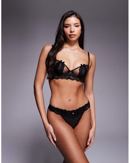 Boux Avenue Black Julyana Criss Cross Balconette Bra