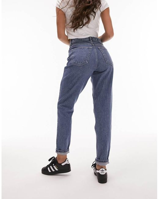 Topshop Hourglass Blue Original Mom High Rise Jeans