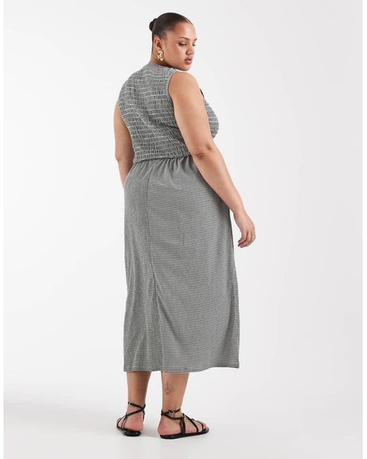 ONLY Gray Smock Midaxi Dress