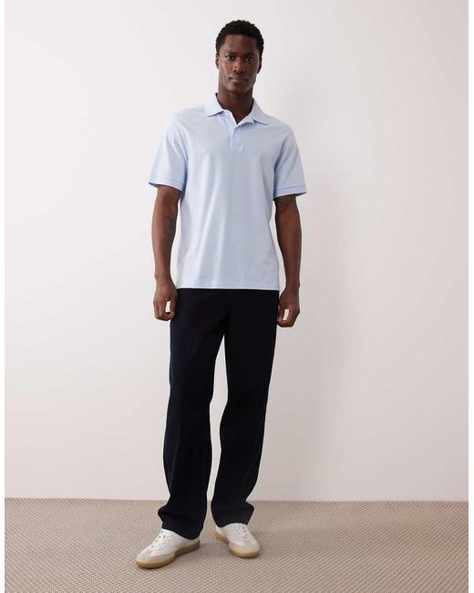 Mango White 100% Cotton Short Sleeve Polo Top for men