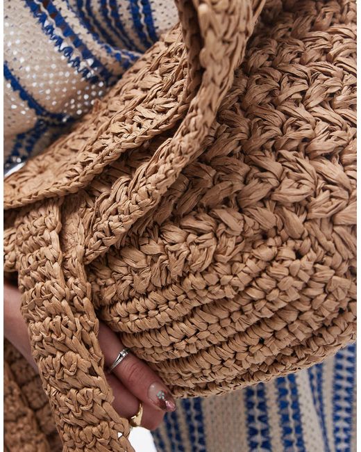 TOPSHOP Natural Tana Oversized Woven Straw Tote Bag