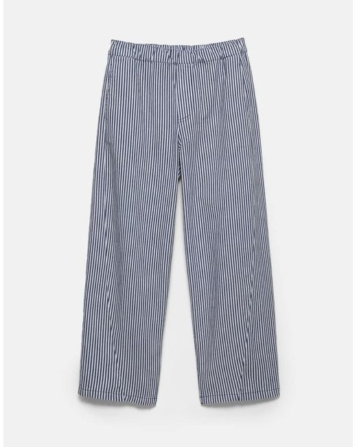 Pull&Bear Gray Striped Barrel Trousers