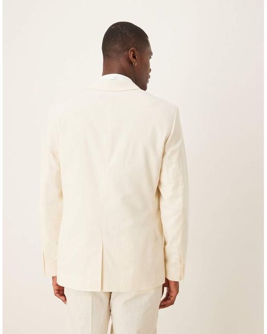 ASOS Natural Linen Look Slim Suit Jacket for men