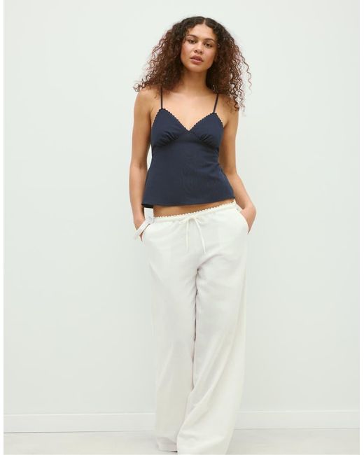 Stradivarius Blue Rustic Strappy Top