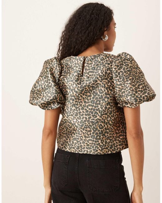 Vila Brown Volume Sleeve Top