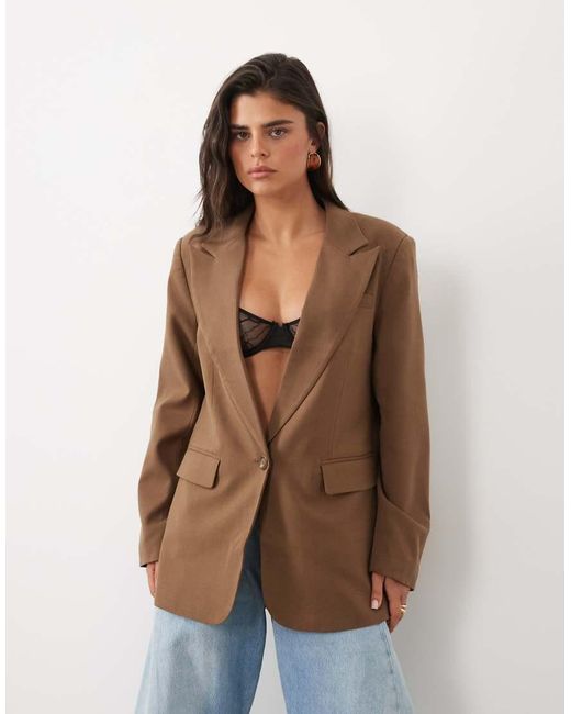Nobody's Child Blue Tailored Oversized Single Breasted Blazer