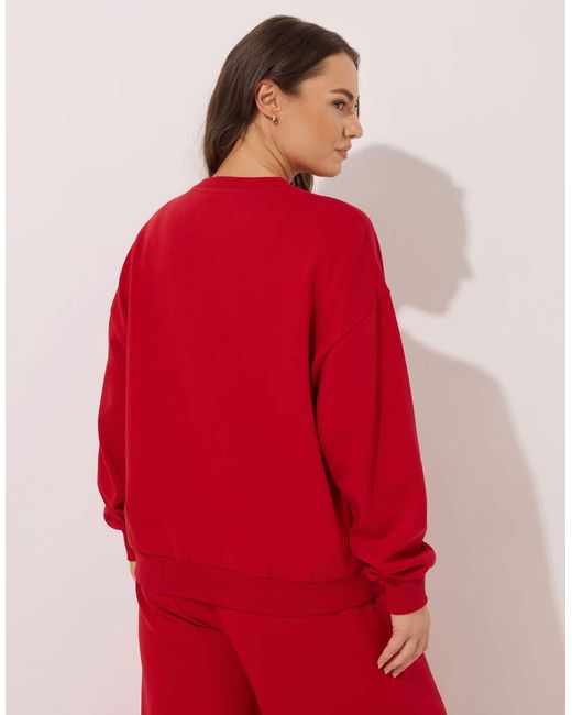 Yours Clothing Red 'Nyc 97' Slogan Sweatshirt