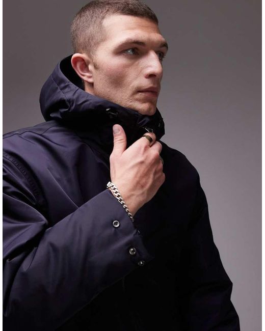 ARKET Black Tech Nylon Bomber Jacket With Adjustable Hood for men