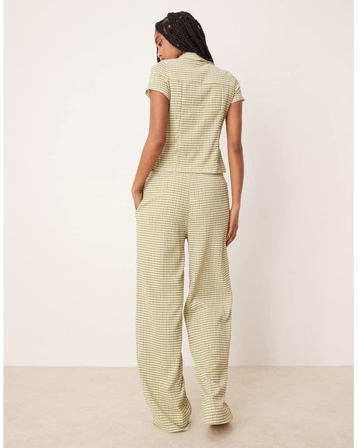 ASOS Natural Button Detail Wide Leg Trouser Co-ord