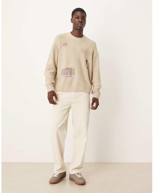 Jersey Con Cuello Redondo Y Gráfico De Parches De -Neutro Abercrombie & Fitch de hombre de color Natural