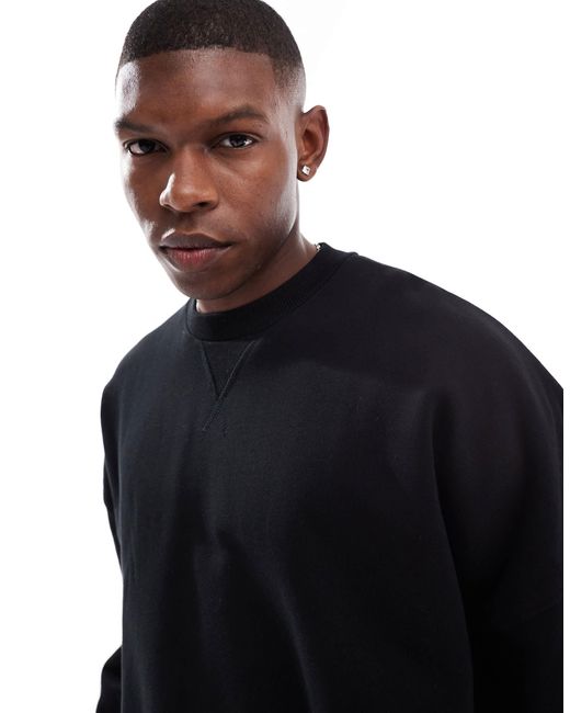 ASOS – kastiges, hochwertiges oversize-sweatshirt in Black für Herren