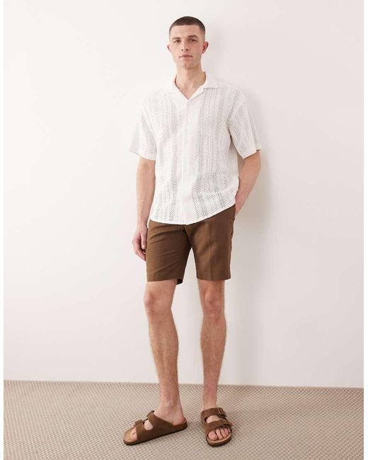 Only & Sons White Crochet Shirt for men