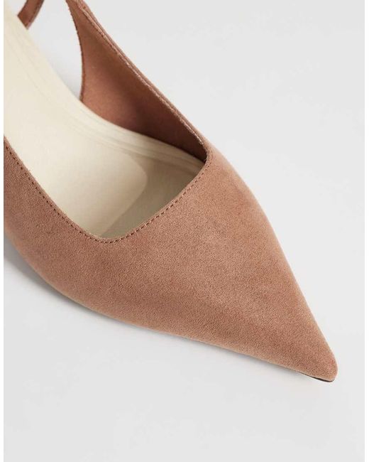 ASOS White Steam Cut Out Detail Slingback Block Heeled Shoes