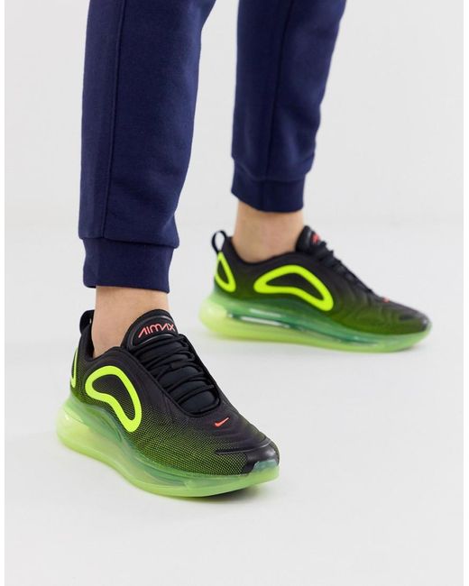 Nike Air Max 720 Sneakers In Black And Green Ao2924-008 for men