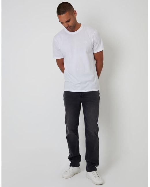 Threadbare Black Straight Fit Jeans With Stretch for men