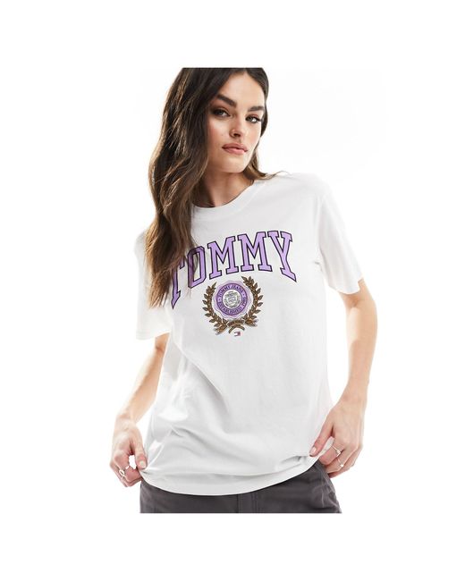 Tommy Hilfiger White Relaxed Varsity T-shirt