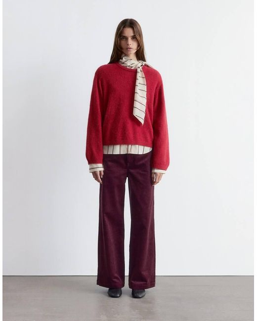 & Other Stories Red Supersoft Alpaca And Wool Sweater With Wide Sleeves
