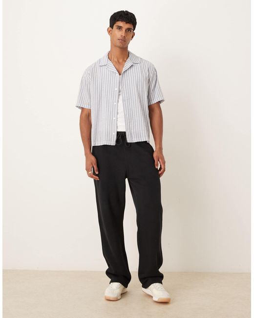 Abercrombie & Fitch – kurzärmliges hemd aus seersucker in White für Herren