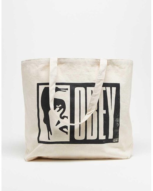 Obey Tote Tas Met Icoonlogo in het Natural