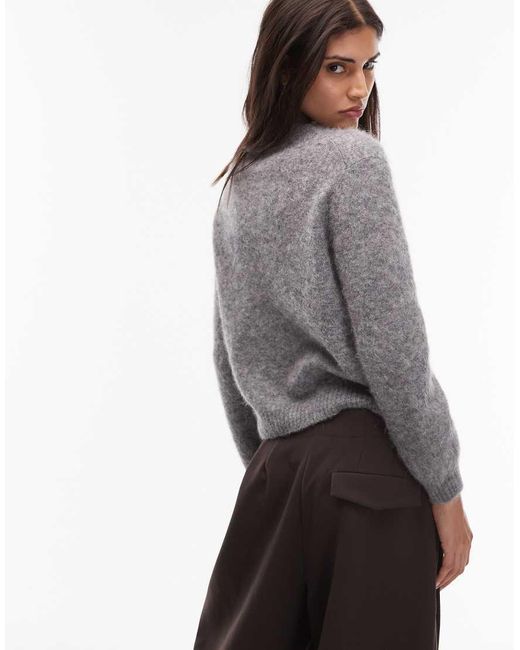 ARKET Gray Alpaca And Wool Short Cardigan