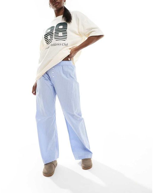 Cotton On Blue Cotton On Striped Boyfriend Boxer Pyjama Trousers