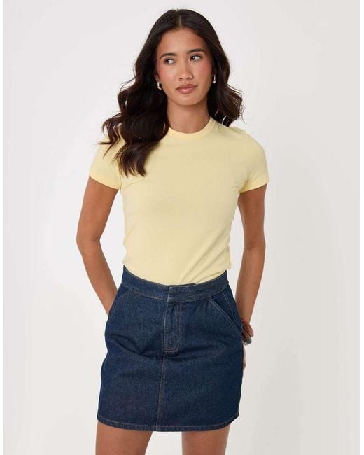 Threadbare Blue Denim A-Line Mini Skirt