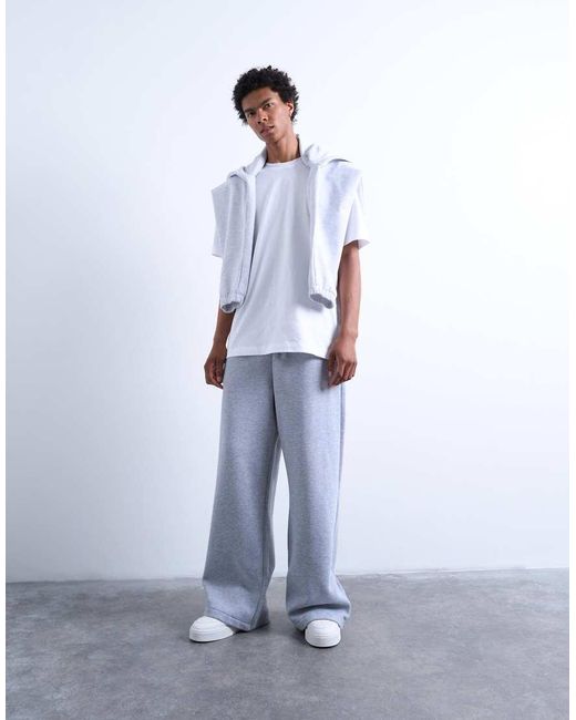 Topman White baggy Leg Trackies for men